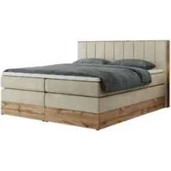 Höffner Boxspringbett mit Bettkasten Bellissimo King ¦ beige ¦ Maße (cm): B: 168 H: 115