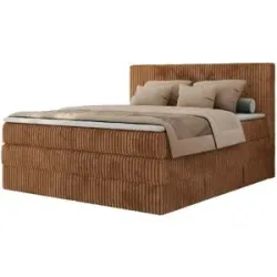 Höffner Boxspringbett mit Bettkasten Tiliano King ¦ orange ¦ Maße (cm): B: 206 H: 119