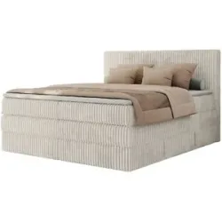 Höffner Boxspringbett mit Bettkasten Tiliano King ¦ beige ¦ Maße (cm): B: 206 H: 119