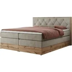 Höffner Boxspringbett mit Bettkasten Veneto King ¦ beige ¦ Maße (cm): B: 188 H: 115