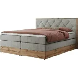 Höffner Boxspringbett mit Bettkasten Veneto King ¦ grau ¦ Maße (cm): B: 168 H: 115