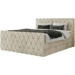 Höffner Boxspringbett mit Bettkasten Miren King Duo ¦ beige ¦ Maße (cm): B: 181 H: 110