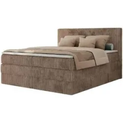 Höffner Boxspringbett mit Bettkasten Tiliano King ¦ braun ¦ Maße (cm): B: 206 H: 119