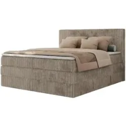 Höffner Boxspringbett mit Bettkasten Tiliano King ¦ braun ¦ Maße (cm): B: 186 H: 119