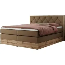 Höffner Boxspringbett mit Bettkasten Veneto King ¦ braun ¦ Maße (cm): B: 188 H: 115