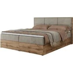 Höffner Boxbett mit Bettkasten Albero 2 ¦ beige ¦ Maße (cm): B: 128 H: 104