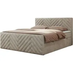 Höffner Boxbett mit Bettkasten Paris Duo ¦ beige ¦ Maße (cm): B: 161 H: 110