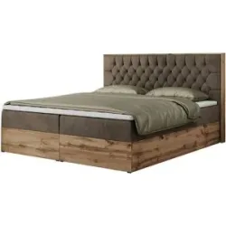 Höffner Boxbett mit Bettkasten Amore ¦ braun ¦ Maße (cm): B: 188 H: 115