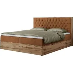 Höffner Boxbett mit Bettkasten Amore ¦ orange ¦ Maße (cm): B: 188 H: 115