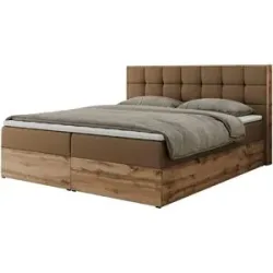Höffner Boxbett mit Bettkasten Albero 1 ¦ braun ¦ Maße (cm): B: 168 H: 104