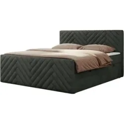 Höffner Boxbett mit Bettkasten Paris Duo ¦ grau ¦ Maße (cm): B: 201 H: 110