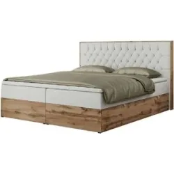 Höffner Boxbett mit Bettkasten Amore ¦ weiß ¦ Maße (cm): B: 168 H: 115