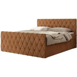 Höffner Boxbett mit Bettkasten Miren Duo ¦ orange ¦ Maße (cm): B: 201 H: 110