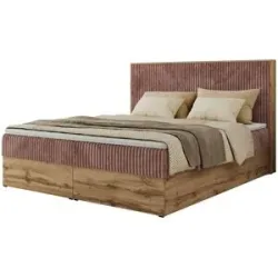 Höffner Boxbett mit Bettkasten Wood Classic ¦ rosa/pink ¦ Maße (cm): B: 164 H: 120