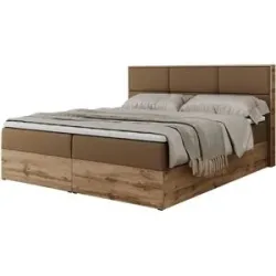 Höffner Boxbett mit Bettkasten Albero 2 ¦ braun ¦ Maße (cm): B: 188 H: 104
