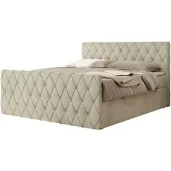 Höffner Boxbett mit Bettkasten Miren Duo ¦ beige ¦ Maße (cm): B: 121 H: 110
