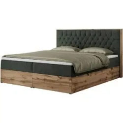 Höffner Boxbett mit Bettkasten Amore ¦ grau ¦ Maße (cm): B: 168 H: 115