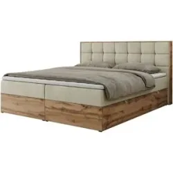 Höffner Boxbett mit Bettkasten Albero 1 ¦ beige ¦ Maße (cm): B: 168 H: 104