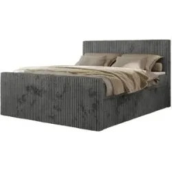 Höffner Boxbett mit Bettkasten Tiliano Duo ¦ grau ¦ Maße (cm): B: 144 H: 119