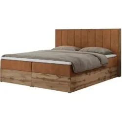 Höffner Boxbett mit Bettkasten Bellissimo ¦ orange ¦ Maße (cm): B: 168 H: 115