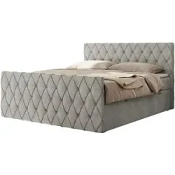 Höffner Boxbett mit Bettkasten Miren Duo ¦ grau ¦ Maße (cm): B: 161 H: 110