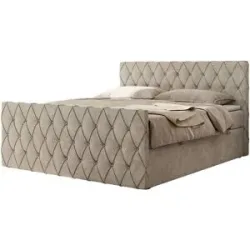 Höffner Boxbett mit Bettkasten Miren Duo ¦ beige ¦ Maße (cm): B: 141 H: 110