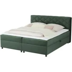 Höffner Boxbett mit Bettkasten Vegas II ¦ grün ¦ Maße (cm): B: 186 H: 104