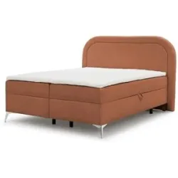 S-STYLE Boxbett mit Bettkasten  Bouclé-Stoff Sonna ¦ rot ¦ Maße (cm): B: 180 H: