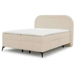 S-STYLE Boxbett mit Bettkasten  Bouclé-Stoff Sonna ¦ beige ¦ Maße (cm): B: 200