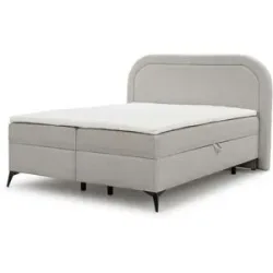 S-STYLE Boxbett mit Bettkasten  Bouclé-Stoff Sonna ¦ grau ¦ Maße (cm): B: 220 H: