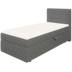 S-STYLE Boxbett Cord  mit Stauraum und Topper  H3 Neo ¦ grau ¦ Maße (cm): B: 95