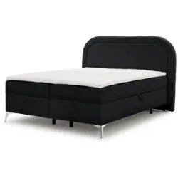 S-STYLE Boxbett mit Bettkasten  Bouclé-Stoff Sonna ¦ schwarz ¦ Maße (cm): B: 200