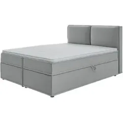 S-STYLE Boxbett mit Stauraum und Topper  H3 Uma ¦ grau ¦ Maße (cm): B: 160 H:
