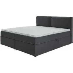 S-STYLE Boxbett mit Stauraum und Topper  H3 Uma ¦ grau ¦ Maße (cm): B: 200 H: