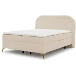 S-STYLE Boxbett mit Bettkasten  Bouclé-Stoff Sonna ¦ beige ¦ Maße (cm): B: 180
