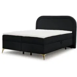 S-STYLE Boxbett mit Bettkasten  Bouclé-Stoff Sonna ¦ schwarz ¦ Maße (cm): B: 160