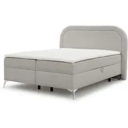 S-STYLE Boxbett mit Bettkasten  Bouclé-Stoff Sonna ¦ grau ¦ Maße (cm): B: 200 H: