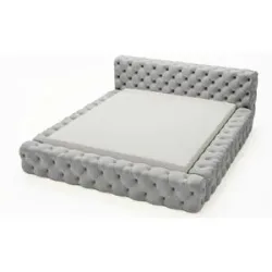 GrainGold Polsterbett Glamour  mit Stauraum Palini ¦ grau ¦ Maße (cm): B: 178 H: