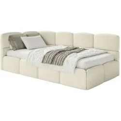 Selsey Polsterliege mit Bettkasten Cloudy ¦ beige ¦ Maße (cm): B: 220 H: 88