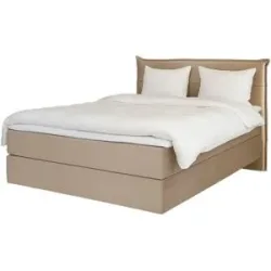 Höffner Boxspringbett 120x200 in beige Lunor ¦ Maße (cm): B: 122 H: 105