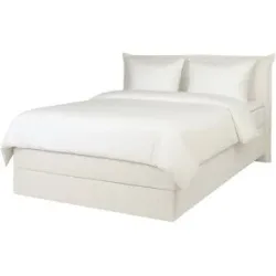 Höffner Boxspringbett 120x200 in creme Lunor ¦ Maße (cm): B: 122 H: 105