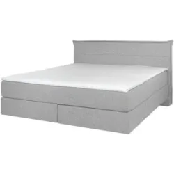 Höffner Boxspringbett 180x200 in hellgrau Lunor ¦ Maße (cm): B: 182 H: 105