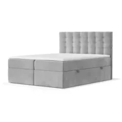 maison de rêve Boxspringbett mit Stauraum  Sansa ¦ grau ¦ Maße (cm): B: 162 H: