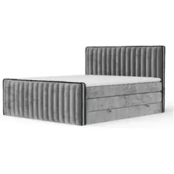 maison de rêve Boxspringbett mit Stauraum   ¦ grau ¦ Maße (cm): B: 184 H: 120