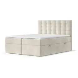maison de rêve Boxspringbett mit Stauraum  Sansa ¦ beige ¦ Maße (cm): B: 122 H: