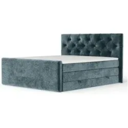 maison de rêve Boxspringbett mit Stauraum   ¦ blau ¦ Maße (cm): B: 222 H: 118