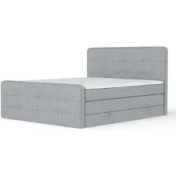 maison de rêve Boxspringbett mit Stauraum   ¦ grau ¦ Maße (cm): B: 144 H: 118