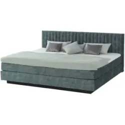 Höffner Boxspringbett  Familienbett ¦ blau ¦ Maße (cm): B: 242 H: 112
