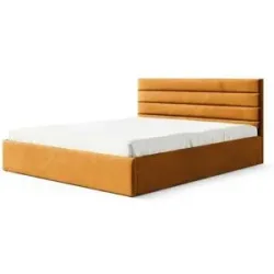 Höffner Polsterbett mit Bettkasten Bella ¦ gelb ¦ Maße (cm): B: 209 H: 85