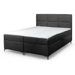 Höffner Boxbett mit Bettkasten Vaduz ¦ schwarz ¦ Maße (cm): B: 200 H: 110